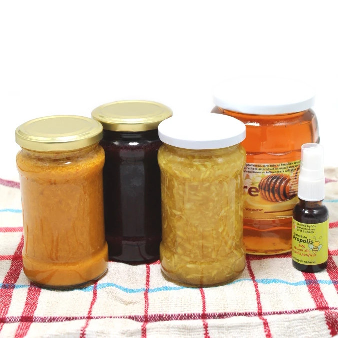 pachet imunitate miere poliflora miere catina miere aronia propolis tinctura